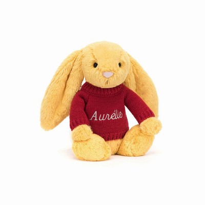 Jellycat Bashful Sunshine Bunny with Red Jumper UK | 84715EUFH